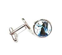 Gemelos, Virgo Ángel Galaxia Símbolo Heavy Metal Arte Mejor Deseo Amigo Regalo, Virgo Doce Signos Zodiacales, Hebilla De Puño Personalizada, Accesorio De Camisa Regalo Para Esposo Contador Boda De