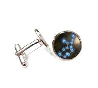 Gemelos, Virgo Cosmos Galaxia Ciencia Heavy Metal Arte Mejor Deseo Amigo Regalo, Virgo Doce Signos Zodiacales, Hebilla De Puño Personalizada, Accesorio De Camisa Regalo Para Esposo Contador Negocios
