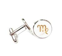 Gemelos, Virgo Estrella Pista Arte Partículas Flujo Mejor Deseo Amigo Regalo, Virgo Doce Signos Zodiacales, Hebilla De Puño Personalizada, Accesorio De Camisa Regalo Para Esposo Contador Boda De Neg