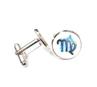 Gemelos, Virgo Fuego Ficción Novedad Heavy Metal Arte Mejor Deseo Amigo Regalo, Virgo Doce Signos Zodiacales, Hebilla De Puño Personalizada, Accesorio De Camisa Regalo Para Esposo Contador Boda De N