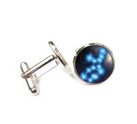 Gemelos, Virgo Fuego Halo Ficción Heavy Metal Arte Mejor Deseo Amigo Regalo, Virgo Doce Signos Zodiacales, Hebilla De Puño Personalizada, Accesorio De Camisa Regalo Para Esposo Contador Boda De Nego