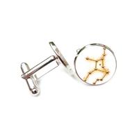 Gemelos, Virgo Línea Estelar Textura Fuego Heavy Metal Buena Suerte Regalo Amigo, Virgo Doce Signos Zodiacales, Hebilla De Puño Personalizada, Accesorio De Camisa Regalo Para Esposo Contador Boda De