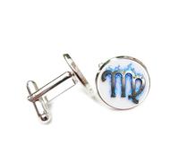 Gemelos, Virgo Símbolo Fuego Ficción Heavy Metal Arte Mejor Deseo Amigo Regalo, Virgo Doce Signos Zodiacales, Hebilla De Puño Personalizada, Accesorio De Camisa Regalo Para Esposo Contador Boda De