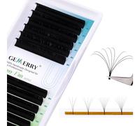 GEMERRY 10mm Extension Pestañas Volumen Ruso 2D 3D 4D 5D 6D 7D 10D -0.07mm Curvado D- Volumen Extensión pestañas Seda Natural Individuales (0.07-d curl-10mm)