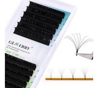GEMERRY 9mm Extension Pestañas Volumen Ruso 2D 3D 4D 5D 6D 7D 10D -0.07mm Curvado C- Volumen Extensión pestañas Seda Natural Individuales (0.07-c curl-9mm)