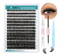 GEMERRY Kit Pestañas Postizas Individuales DIY Kit De Extensión De Pestañas Individuales con 60D 10-18mm Pestañas Pelo a Pelo y Pegamento Pinzas Extension Pestañas Kit(60D-0.07D-10-18mm-Set)