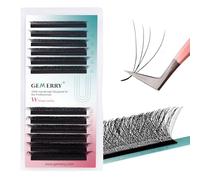 GEMERRY Lash W lashes 4D Extensiones de Pestañas Prefabricadas en Abanico de 0,07 mm D 8-14 Mezclas Pestañas Gruesas de Volumen Profesional de Pestañas Individuales(W-4D-007-d cur-8-14mix)
