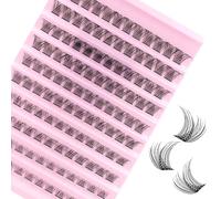 GEMERRY Pestañas Postizas Cluster Lashes DIY Pestañas Individuales Pestañas Postizas Naturales, Pestañas Postizas en Casa Black Super Thin Band Mix DIY Eyelash Extension(MHL-14)