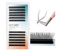 GEMERRY YY Lashes, YY en forma de extensiones de pestañas D curl 0.07 13mm Bandeja individual 4D Ventiladores prefabricados de volumen ruso Extensión de pestañas individual(YY-0.07-d curl-13mm)