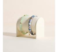 GemeShou Organizador de brazaletes beige para boutiques. Con estante de relojes de terciopelo. Porta-bangles para mostrador y decoración【Beige】