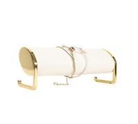 GemeShou Organizador de pulseras de terciopelo beige, soporte de relojes de barra larga para venta, estante de joyas doradas【Organizador largo-Beige】