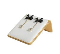 GemeShou Porta-studs de aretes de terciopelo blanco para la venta, Pequeño tablero de almacenamiento de aretes para niñas, Estantes de exposición de aretes de joyas doradas【Blanco】