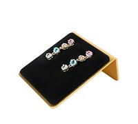 GemeShou Porta-studs de aretes de terciopelo negro para la venta, Pequeño tablero de almacenamiento de aretes para niñas, Estantes de exposición de aretes de joyas doradas【Negro】