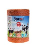 Gemi Elettronica Hilo Conductor Redondo para Pastor eléctrico Cerca eléctrica 1000 MT 2,2 mm² Valla eléctrica Valla electrificada para animales jabalí vacas caballos perros cerdos gallinas zorros