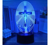 Gemi Regalo Cruz para Niñas Niños, Lampara Cruz para Infantil, 16 Colores Luz Regulable Luz Nocturna con Cable de Datos, Temporizador, Control Táctil y Remoto para 6 7 8 9 10 11 12 años Niñas