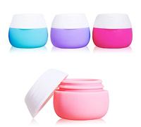 Gemice Silicone Cream Jars, TSA Approved Travel Size Containers - Leak-proof Travel Accessories with Lid for Cosmetic Makeup Face Body Hand Cream (4 Pieces)