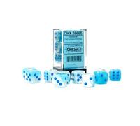 Gemini 16mm d6 Pearl Turquoise-White/blue Luminary Dice Block (Importación USA)