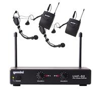 Gemini, 2 Wireless Headset Microphone, MultiColored, (UHF-02HL-S34)