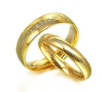 Gemini Anillo de oro Anillo de pareja (con grabado personalizable, de titanio) 4mm 6mm