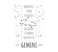 Gemini Constellation Zodiac Journal: Black and White Astrology Themed Composition Notebook, Diary, or Daily Log for Astronomy Lovers | 6x9 Inches | 50 Pages | Paperback