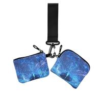 Gemini Fantasy Blue Space - Carteras dobles para mujer, tarjetero, monedero con bolsillo con cremallera para mujer, 2 paquetes, Espacio azul fantasía Géminis, 1 size, Casual
