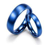 Gemini Juego de anillos de boda personalizados para él y ella con cúpula azul