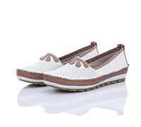 Gemini Mocasines de Cuero para Mujer 382649-01, Talla:37 EU, Color:Blanco