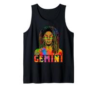 Gemini Queen Loc'd Mujer Negra Zodiaco Africano Cumpleaños Camiseta sin Mangas