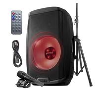 Gemini Sound AS-2115BT-LT-PK LED de luz LED Mostrar Bluetooth 15 pulgada Woofer 2000W Watts Active PA System DJ Bluetooth Altavoces con soporte de altavoz, Micrófono /Tarjeta SD USB, Entradas XLR