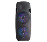 Gemini Sound AS-215BLU-LT Luces de fiestas de Audio Multi-LED profesional Dual 15 pulgadas pulgadas de altavoces, sistema de audio inalámbrico de 3000 vatios Peak Class AB AMP incorporado con gabinete de ABS