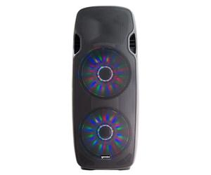 Gemini Sound AS-215BLU-LT Luces de fiestas de Audio Multi-LED profesional Dual 15 pulgadas pulgadas de altavoces, sistema de audio inalámbrico de 3000 vatios Peak Class AB AMP incorporado con gabinete de ABS