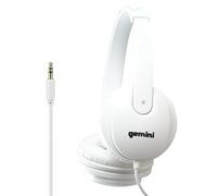 Gemini Sound DJX-200 - Auriculares profesionales para DJ blancos, monitor sobre la oreja con controladores de 40 mm, almohadillas ultra cómodas, aislamiento de ruido, diseño ligero para DJing, juegos,