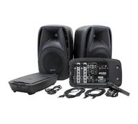 Gemini Sound ES-210MXBLU Sistema de Audio Bluetooth Professional Bluetooth con dos altavoces de Woofer de 10 pulgadas y Micrófono Incluido, Mezclador de 8 canales, 4 Líneas / Entradas MIC, SD, USB