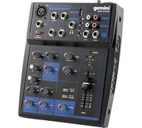 Gemini Sound GEM-05USB Mezclador analógico de 5 canales compacto que incluye un canal de micrófono de baja ruido, EQ de 2 bandas, reproducción USB de dispositivos USB y transmisión de Bluetooth