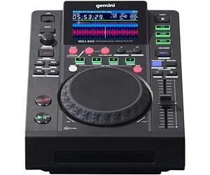 Gemini Sound MDJ-600 Reproductor de CD / Media profesional con 4 señales calientes y bucle automático o manual, pantalla de color, MIDI, 24 bits / 192kHz