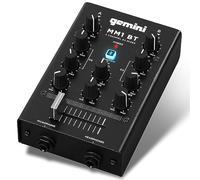 Gemini Sound MM1BT Bluetooth Audio profesional de 2 canales Entrada de micrófono Dual de 2 canales Estéreo de 2 bandas Rotary COMPACT DJ Mezclador de podcast con crossfader