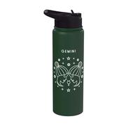 Gemini The Twins - Gráfico minimalista del zodiaco Stainless Steel Insulated Water Bottle