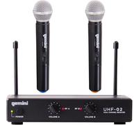 Gemini UHF-02 S34 - Sistema de micrófono inalámbrico - Canales 3 y 4 - Micrófonos inalámbricos versátiles para podcasting y eventos