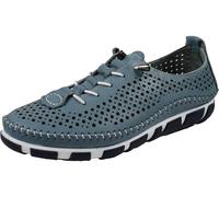 Gemini Zapatillas Mujer Piel Suletas Depósitos Cordón Patrón Agujeritos