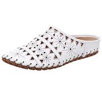 Gemini Zuecos de Material Cuero Mujer 031195-02, Talla:39 EU, Color:Blanco