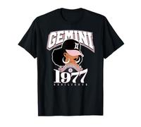 Géminis 1977 Piel melanada Rasgos del Zodiaco Reina Diva Camiseta
