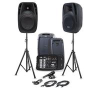 Géminis es serie es-12togo profesional Audio DJ 30,5 cm Woofer activo recargable con altavoz PA con 2 micrófonos inalámbricos, Bluetooth compatible