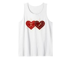 Géminis Sagitario Love Shirt Día de San Valentín Celestial Match Camiseta sin Mangas