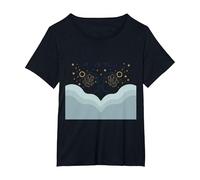 Géminis Temporada Celestial Zodiaco Arte Astrología Camiseta, Mujer Tallas Grandes, Negro, 2XL Grande