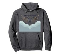 Géminis Temporada Celestial Zodiaco Arte Astrología Sudadera con Capucha, Unisex para Adultos, Jaspeado Oscuro, S