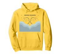 Géminis Temporada Celestial Zodiaco Arte Astrología Sudadera con Capucha, Unisex para Adultos, Limón, L