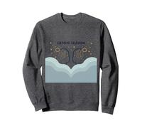 Géminis Temporada Celestial Zodiaco Arte Astrología Sudadera, Unisex para Adultos, Jaspeado Oscuro, XXL