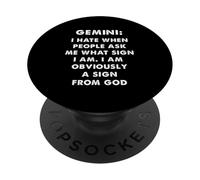 Géminis Zodiac Funny Astrología Cita Humor Diseño PopSockets PopGrip Adhesivo