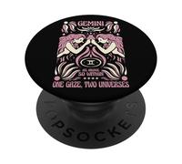 Géminis Zodiaco Una mirada Dos universos Astrología Arte PopSockets PopGrip Adhesivo