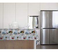 GEMITEX 70114109 - Mantel Surf Afelpado Plus, 140 x 140 cm, Ideal para mesas de Exterior, Fiestas y Fiestas, Fabricado en Italia, PVC